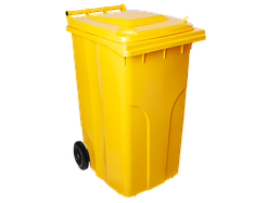 Контейнер для сміття з колесами 120л, пластик,Україна, жовтий