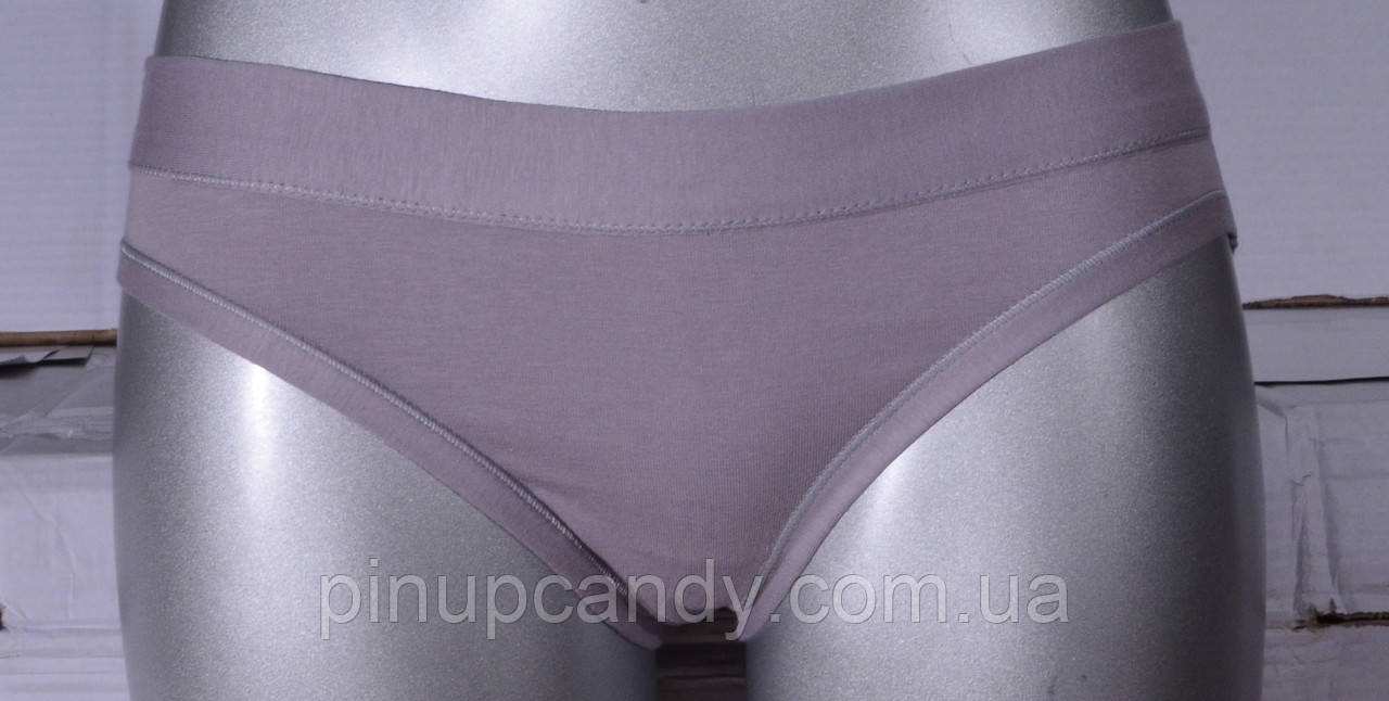 Набір трусиків стрінги Lans 22/004 2 шт, бавовна Penye низька посадка (розміри: S-XL) сірі, фото 1