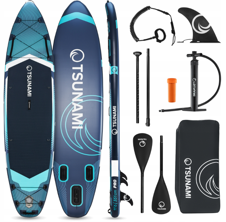 Надувна дошка для плавання Tsunami Pro 350 см T12 SUP аксесуари,рюкзак, фото 1