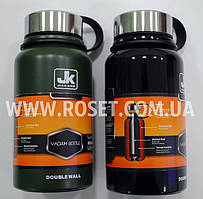 Термос із подвійними стінками — Jiakang Vacuum Bottle 610 мл (Чорний, Олива)