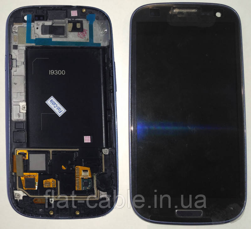 Дисплей + сенсор Samsung i9300 Galaxy S III синій з рамкою