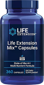 Life Extension Mix/ Комплекс вітамінів, мінералів, екстракти овочів, фруктів і рослин 360 капсул BX425