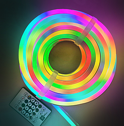 LED стрічка неонова USB RGB 5V, IP 65, 3м, з Bluetooth та пультом, датчиком звуку