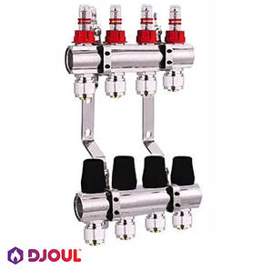 Колектор для теплої підлоги Djoul (4 контури 1"x3/4")