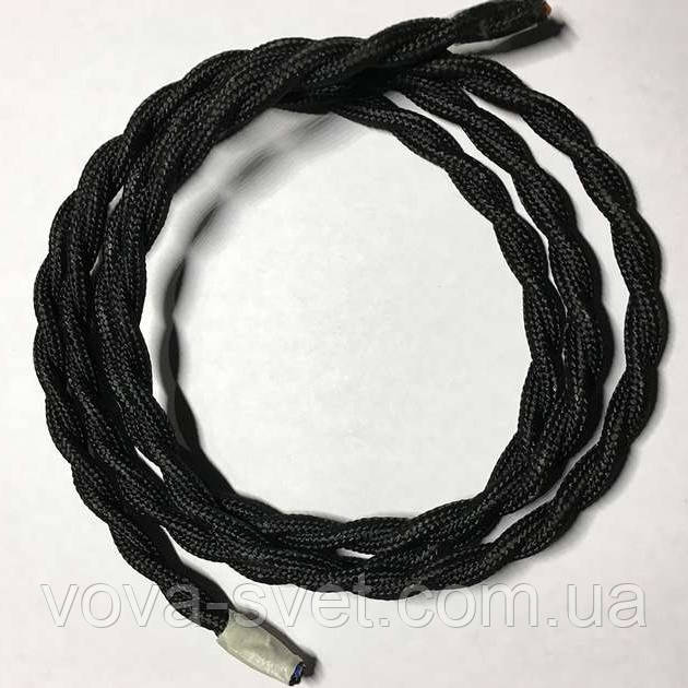 Провод в тканевой оплетке ретро плетёный (Factory) / Чёрный (ID ...