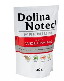 Пауч Dolina Noteci Преміум для собак з яловичиною 500 гр