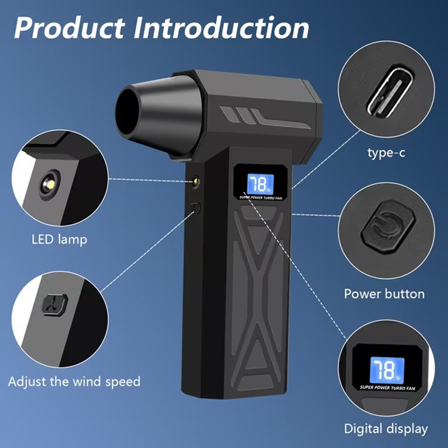 Турбовентилятор повітродув NUZEKY 130000 об/хв 4000 мАг