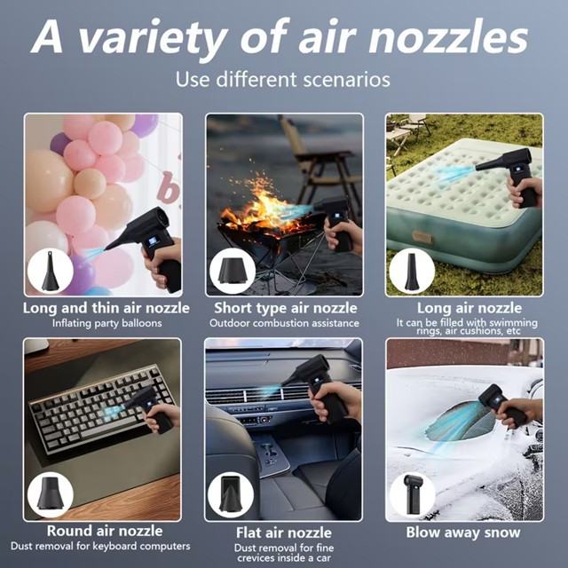 Турбовентилятор повітродув NUZEKY 130000 об/хв 4000 мАг