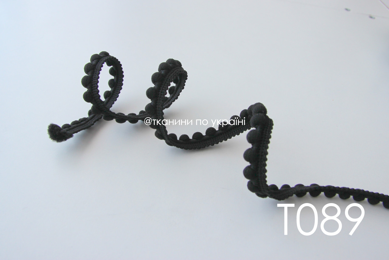 Тасьма зі вставками чорна 12 мм (Т089), фото 1