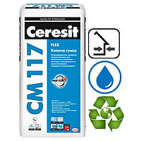 Клей для облицювання натурального та штучного каменю всередині та зовні Ceresit CM117 Flex 25кг