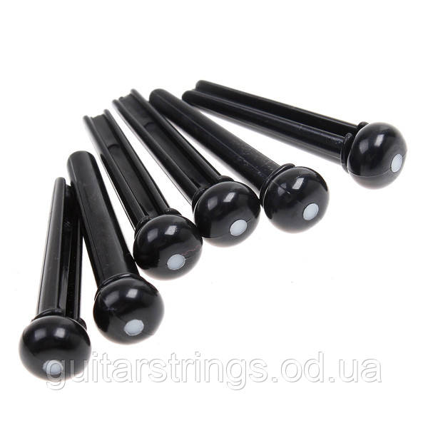 Кілочки для акустичної гітари набір із 6 шт. Black, фото 1