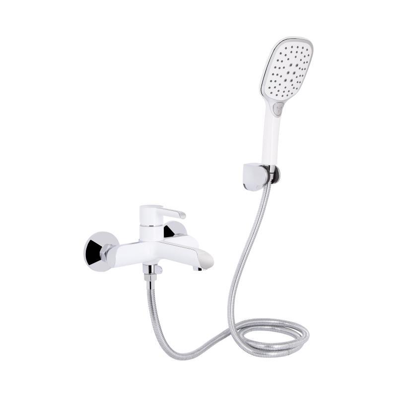 Змішувач для ванни Qtap Grand (з душовим гарнітуром) QTGRAWCR006 Chrome/White, фото 1