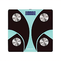 Смарт ваги електронні Sokany 26х26 см до 180 кг з Bluetooth М'ятний SK-19029GR