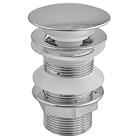 Донний клапан для раковини Zerix BV-02 1 1/4'' без переливу автоматичний СLICK-СLACK (колір хром) (ZX6015)