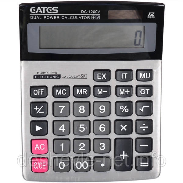 Калькулятор EATES DC-1200V (12 розрядів, 2 живлення)