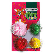 Іграшка для кішок TETRAPET Caty funny, кольорові м'ячики, 4 см