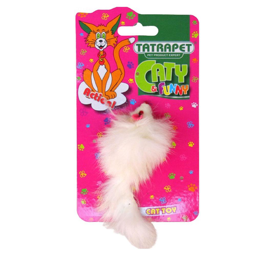 Іграшка для котів TETRAPET Caty funny, сіра плюшева мишка, 5 см, фото 1
