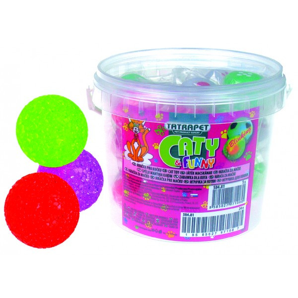 Іграшка для котів TETRAPET, м'ячик різнокольоровий, 3,5 см 18 шт/уп - відро, фото 1