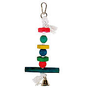 Іграшка для птахів TETRAPET Dodo, підвіска кольорові деревяшки з дзвіночок, 23 см