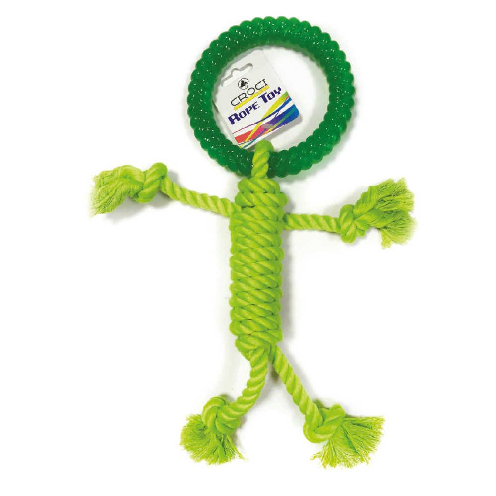 Іграшка для собак CROCI ROPE Мотузковий чоловічок, зелений, 30 / 15 см, фото 1