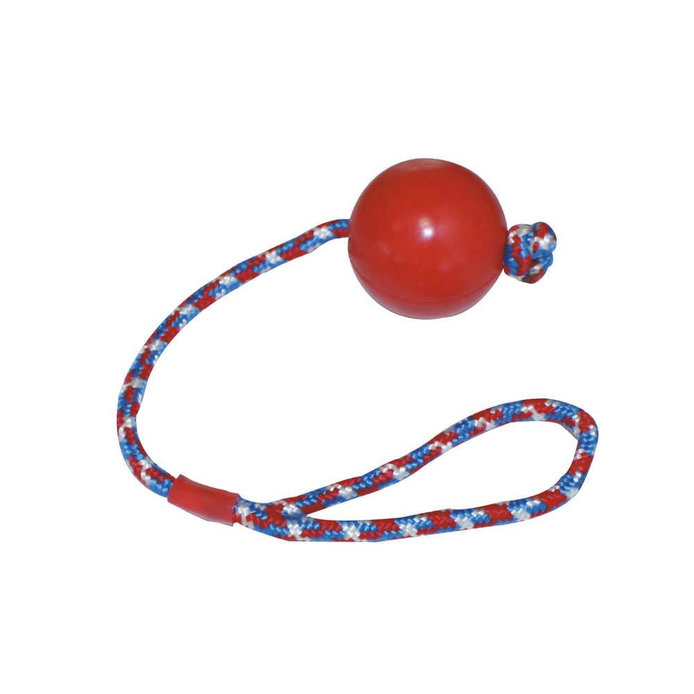 Іграшка для собак CROCI Литий м'яч на мотузці, гума, 6,5 см, фото 1