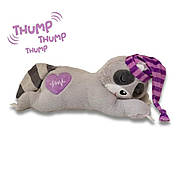 Іграшка для собак CROCI плюшева Єнот інтерактивна, для собак які страждають боязню розлуки, лінійка Heart Beat, 37 см