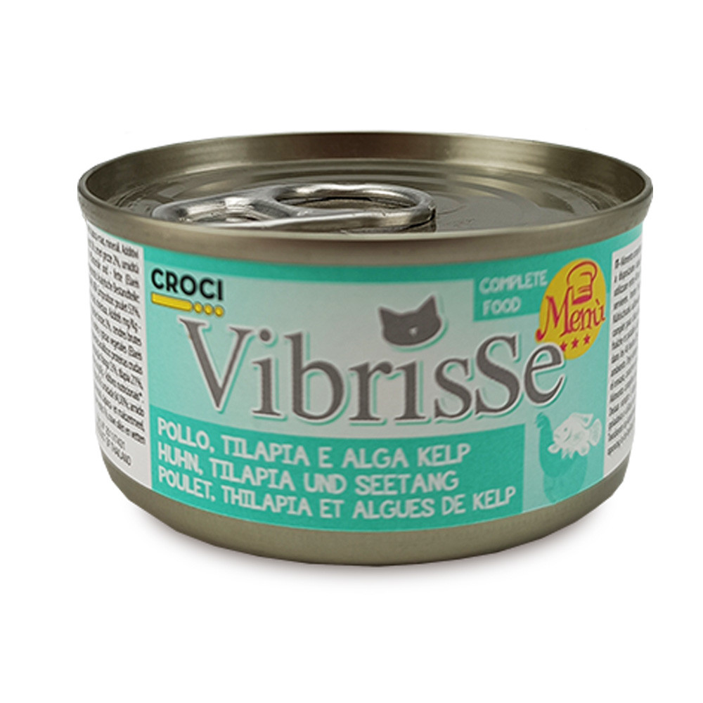 Конс. для котів CROCI VIBRISSE MENU, курка з тілапією в соусі з водоростей, 70 г, фото 1