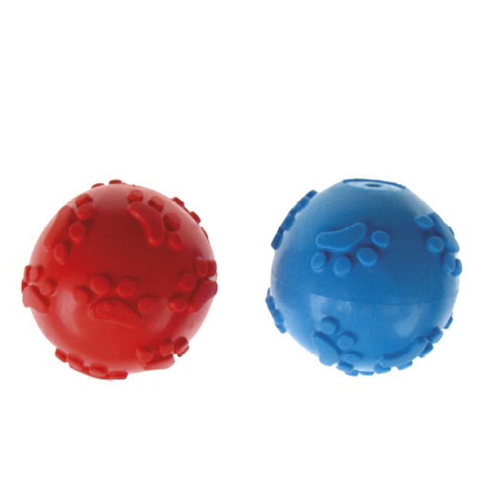 Іграшка для собак TETRAPET Dental Gum, м'ячик гумовий, пищалка, 6 см (різні кольори) лапки, фото 1