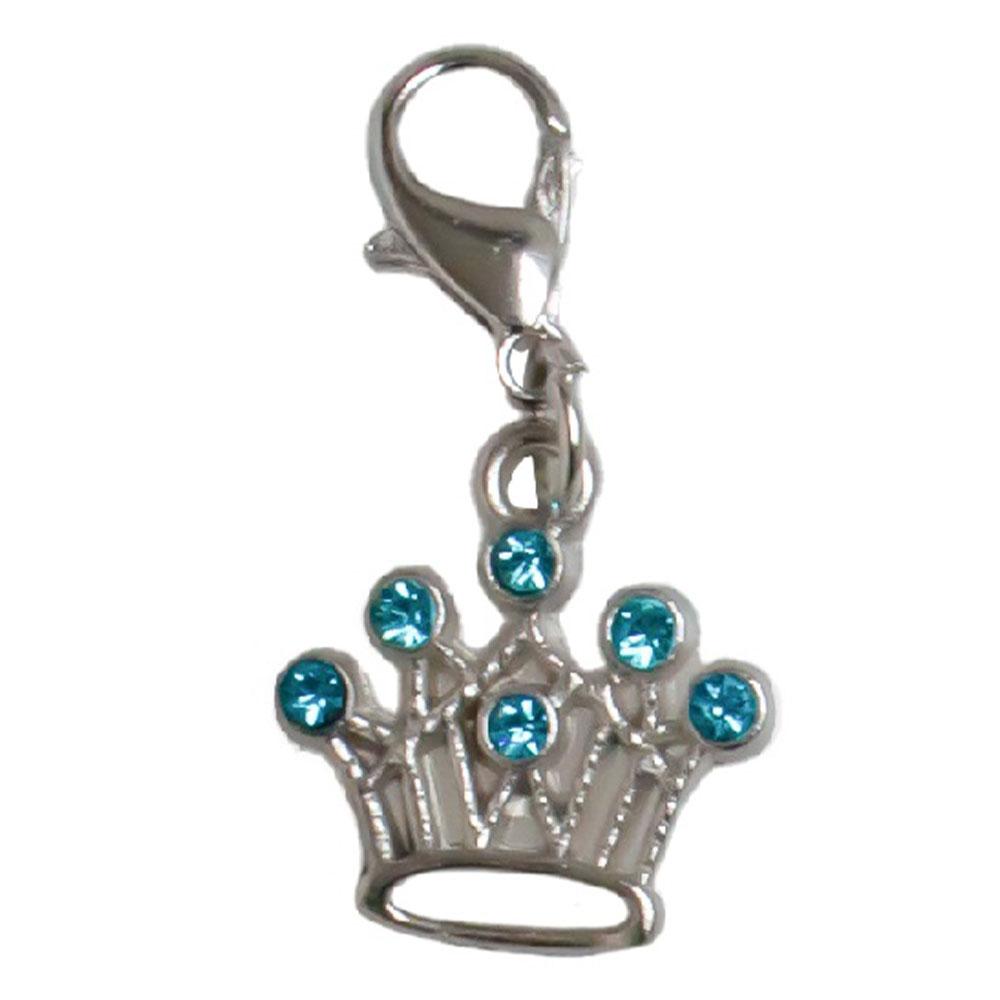 Підвіска на комір TETRAPET Expert, корона з блакитними камінцями, 4 см, фото 1
