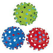 Іграшка для собак TETRAPET Toys Fun, вініловий м'ячик із шипами різнокольоровий, 8,5 см