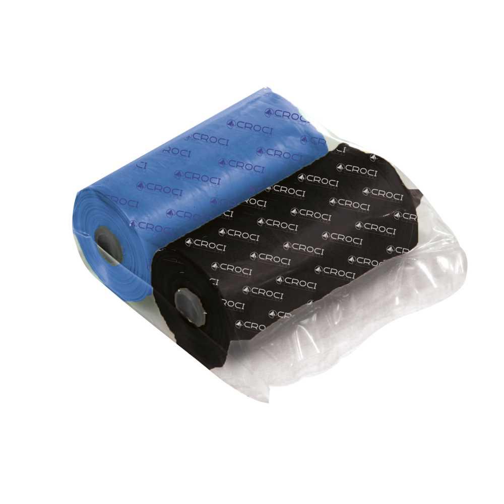 Пакети для собачих фекалій CROCI, кольорові чорний / синій, фото 1