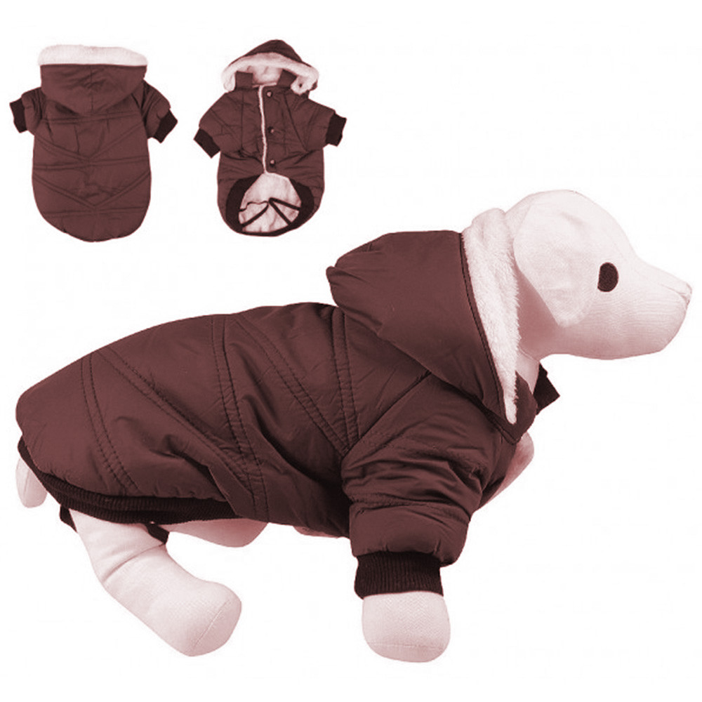 Куртка з капюшоном зимова TETRAPET на плюші BORDO, 35 см, фото 1