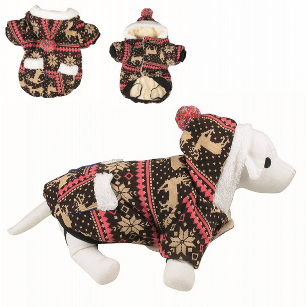 Куртка з капюшоном зимова TETRAPET на плюші Pom Pom, 25 см, фото 1