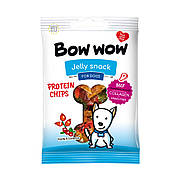 Ласощі  для собак "Bow wow" 60 гр, протеїнові чипси з яловичиною,шипшиною та журавлиною