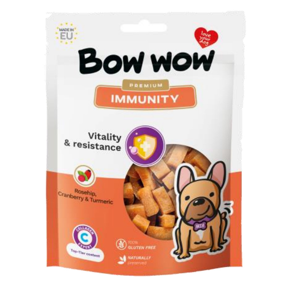 Ласощі  для собак "Bow wow" 60гр, Immunity снеки,для покращення імунітету, фото 1