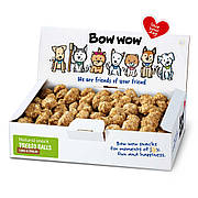 Ласощі для собак "Bow wow" натуральні в'ялені кульки з легенями та інуліном, 900 гр/ box