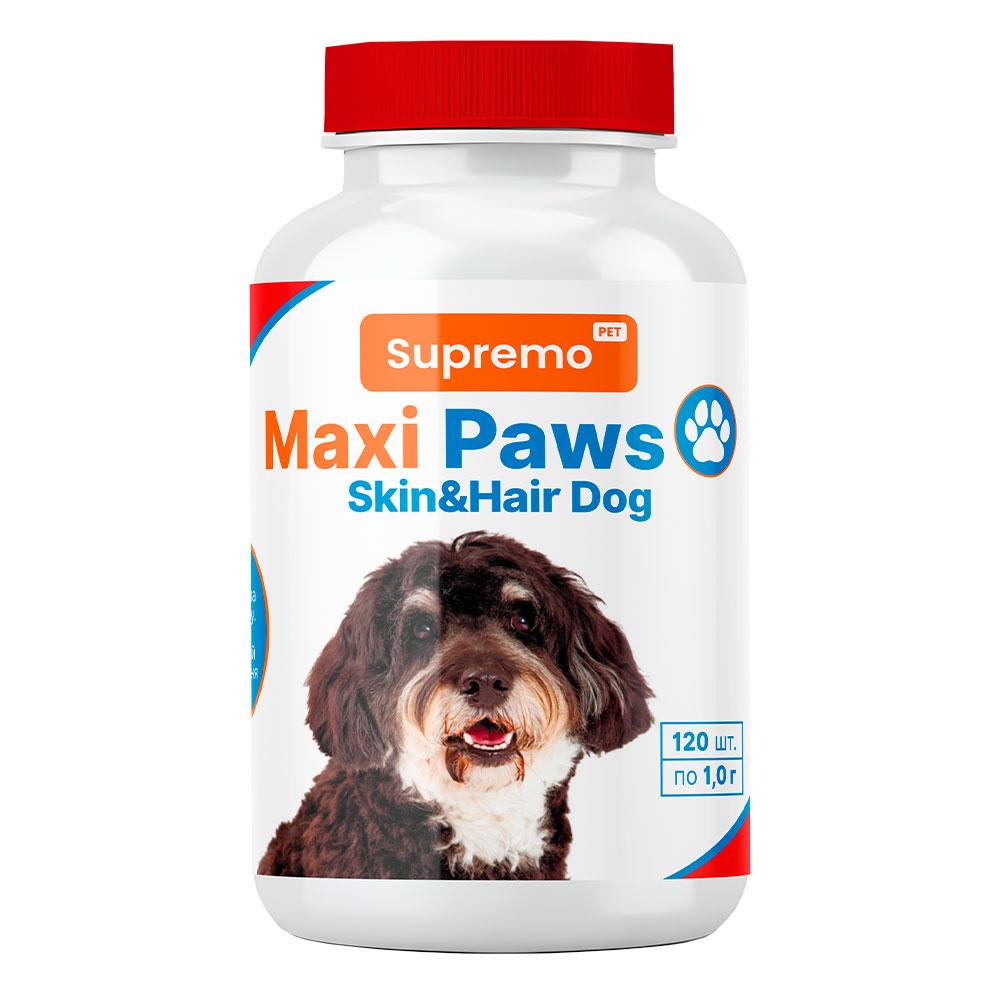 Вітаміни MAXI PAWS для шерсті та шкіри для собак, 120 табл.*1гр, фото 1