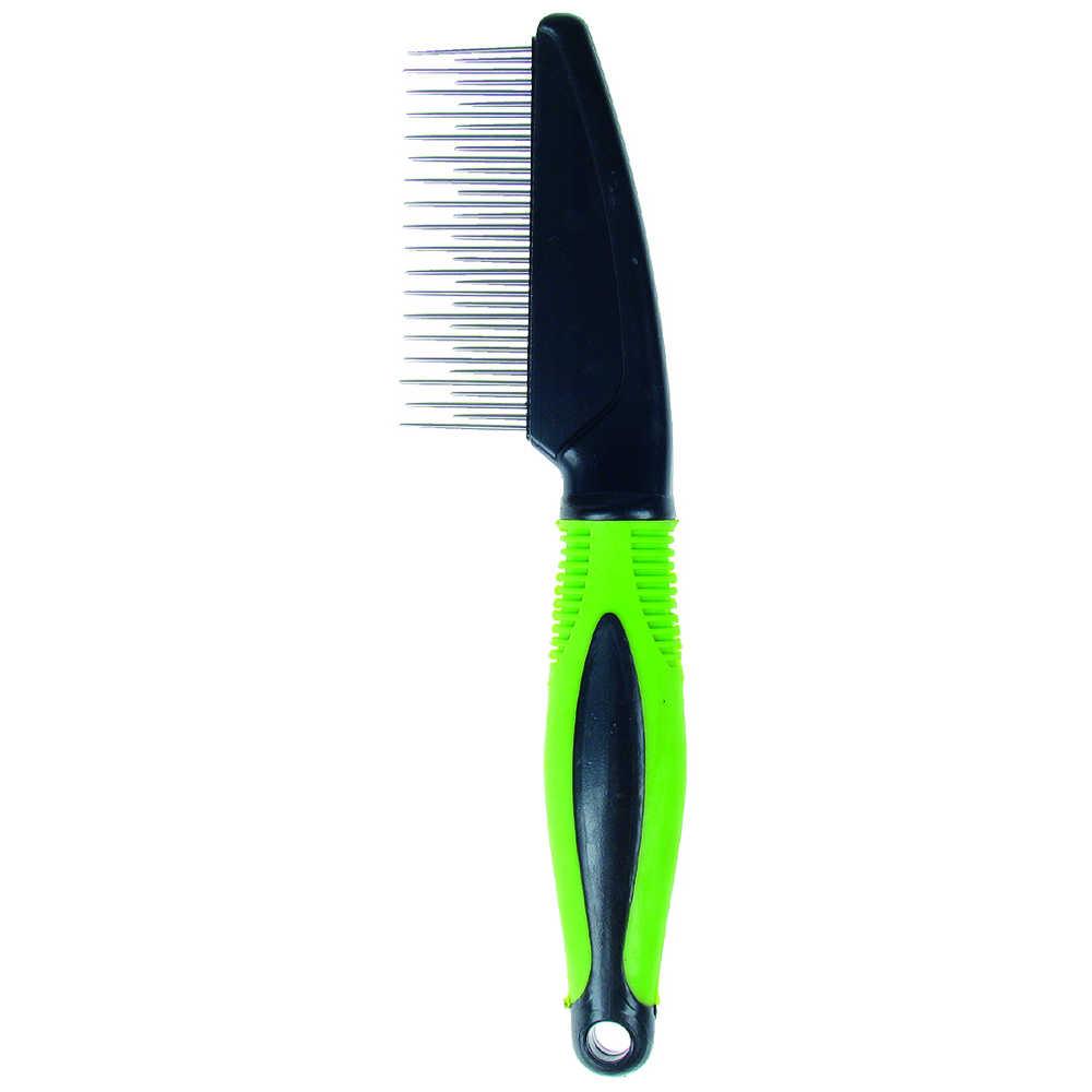 Гребінець дворядний з пласт. ручкою TETRAPET Expert, 5*21 см, фото 1