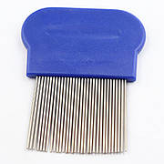 Гребінець для собак і котів антиблошиний,металевий"Пухнастики"6*7.8 см