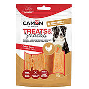 Ласощі для собак CAMON м'ясні в'ялене куряче філе з морквою, 80 гр, 10,5 см