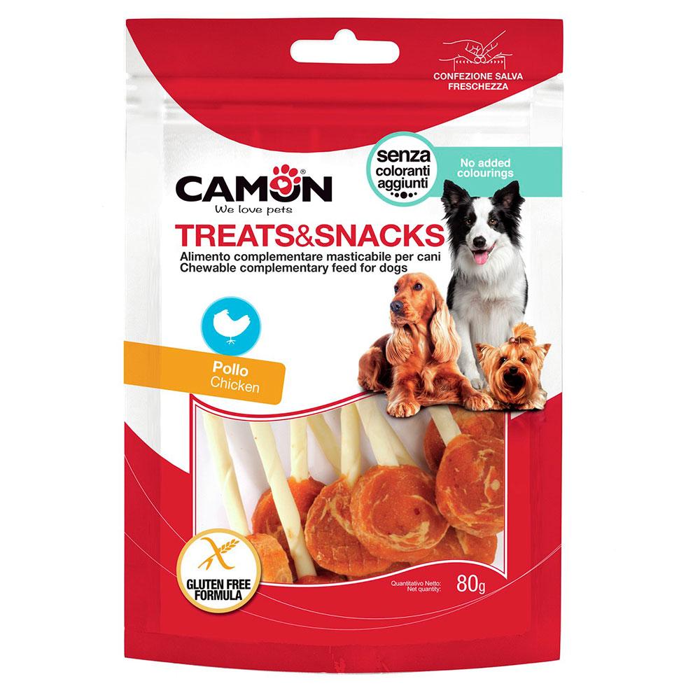 Ласощі для собак CAMON м'ясні льодяник на кісточці з курки, 80 гр, 8,5÷9,5 см, фото 1