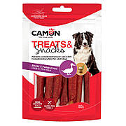 Ласощі для собак CAMON м'ясні палички з качкою та рисом, 80 гр, 10 см