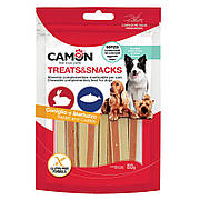 Ласощі для собак CAMON м'ясні сендвіч палички з кроликом та тріскою, 80 гр, 11*0,5 см