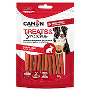 Ласощі для собак CAMON м'ясні смужки з кролика з копченим присмаком, 80 гр, 11,5 см