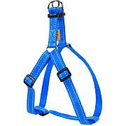 Шлея CROCI SOFT REFLECTIVE, світловідбиваюча, м'яка, блакитна, нейлон, 35-50x1,5 см