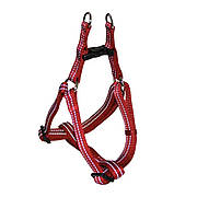 Шлея CROCI SOFT REFLECTIVE, світловідбиваюча, м'який, бордо, нейлон, 35-50x1,5 см