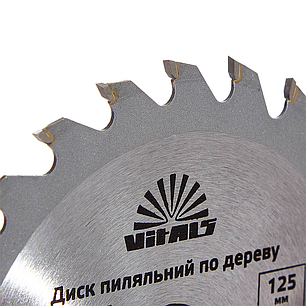 Диск пильний Vitals по дереву 125x22.2, ATB 24, для поздовжнього та поперечного розпилу деревини, фото 2