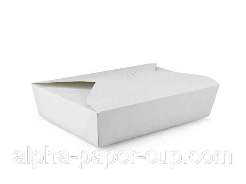 Ланч-бокс №2 білий 196*140*48, 60 шт/уп, 240 шт/ящ., фото 1