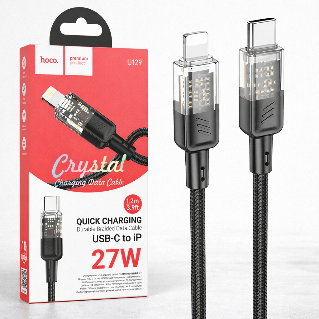 Кабель Type C - Lighting,1.2 м,27W,3A,HOCO U129 DS, фото 1