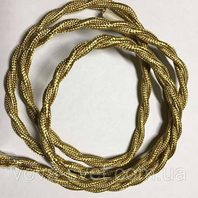 Дріт у тканинному обплетенні ретро плетений (Factory) / Золотий — металік